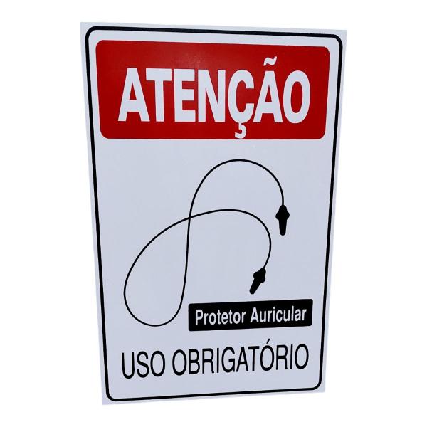 Imagem de Placa DE Sinalização PROTETOR AURICULAR OBRIGATORIO 20X30 CM