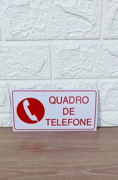 Imagem de Placa de Sinalização quadro de TELEFONE 10x20 letra vermelha