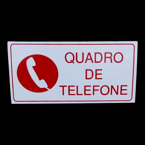 Imagem de Placa de Sinalização quadro de TELEFONE 10x20 letra vermelha