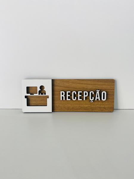 Imagem de Placa de sinalização Recepção em mdf