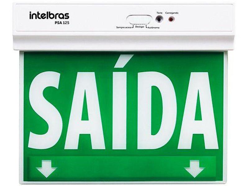 Imagem de Placa de Sinalização Saída com LED Intelbras - PSA 125 25x21cm