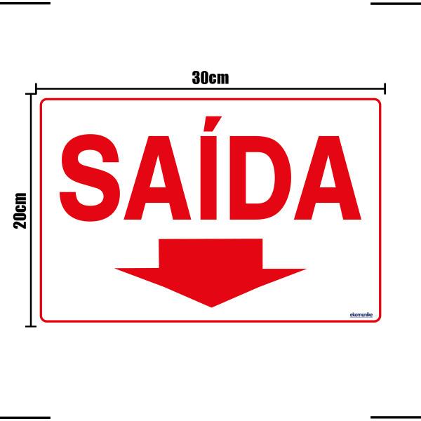 Imagem de Placa De Sinalização Saída Com Seta Para Baixo 30x20 Ekomunike - S-213/1 F9e