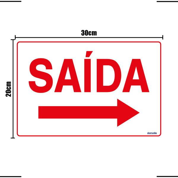 Imagem de Placa De Sinalização Saída Com Seta Para Direita 30x20 Ekomunike - S-211 F9e