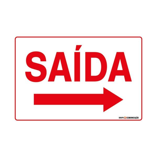 Imagem de Placa De Sinalização Saída Com Seta Para Direita 30x20 Qi Comunicação - S-211 Q1A