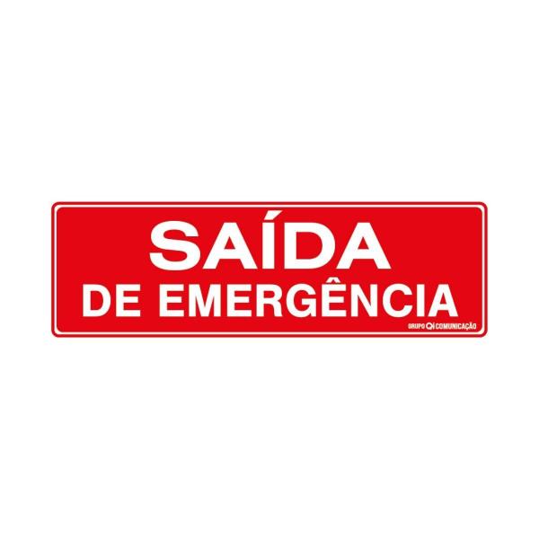 Imagem de Placa De Sinalização Saída De Emergência 30x10 Qi Comunicação - S-225 Q1a