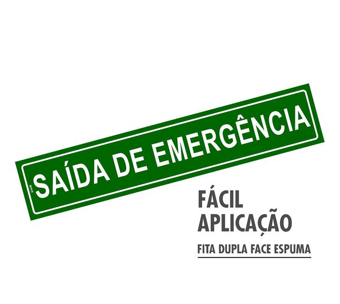 Imagem de Placa de Sinalização Saída de Emergência 5x25cm autoadesivo