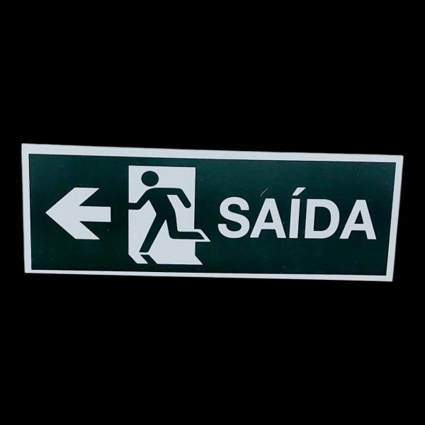 Imagem de Placa de Sinalização SAIDA SETA PARA ESQUERDA 15x30 cm