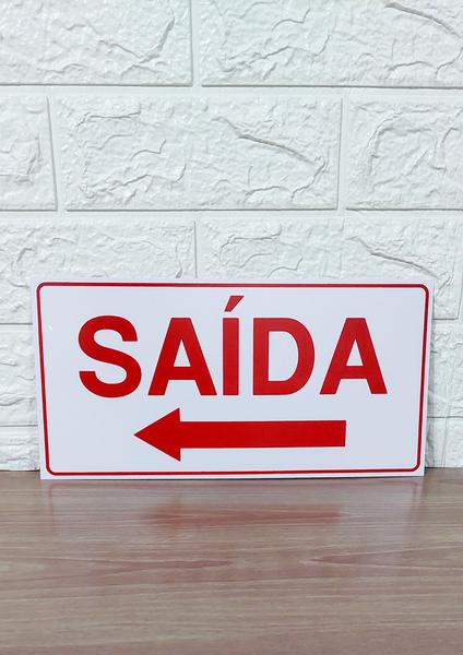 Imagem de Placa de Sinalização saida seta para esquerda 15x30 cm