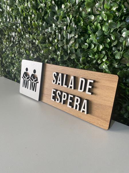 Imagem de Placa de sinalização Sala de Espera em mdf