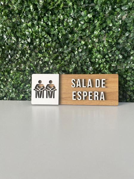 Imagem de Placa de sinalização Sala de Espera em mdf