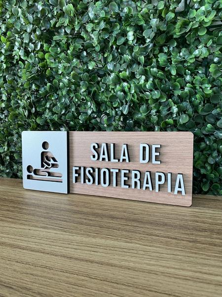 Imagem de Placa de sinalização Sala de Fisioterapia em mdf