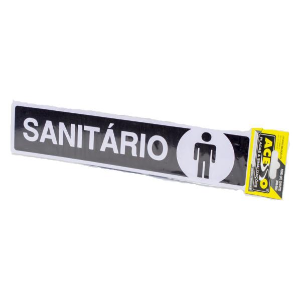 Imagem de Placa De Sinalização Sanitário Feminino e Masculino Preto