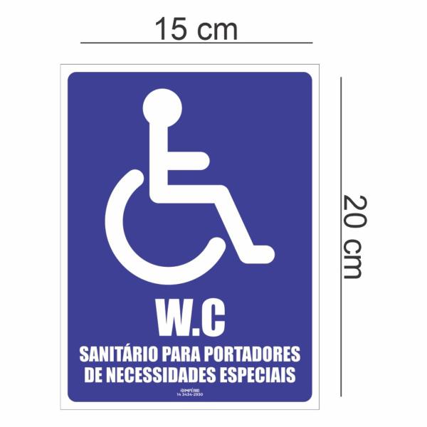 Imagem de Placa de Sinalização Sanitário para Portadores Necessidades Especiais