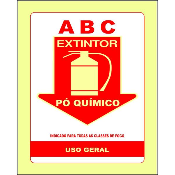 Imagem de Placa de Sinalização Tamanho:14x20 Extintor ABC (Ps 1mm)