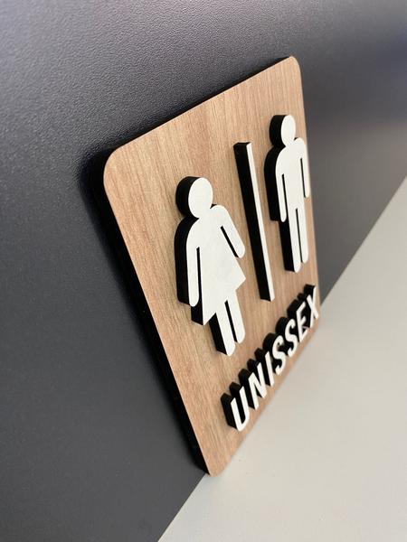 Imagem de Placa de sinalização Unissex Masculino e Feminino em MDF