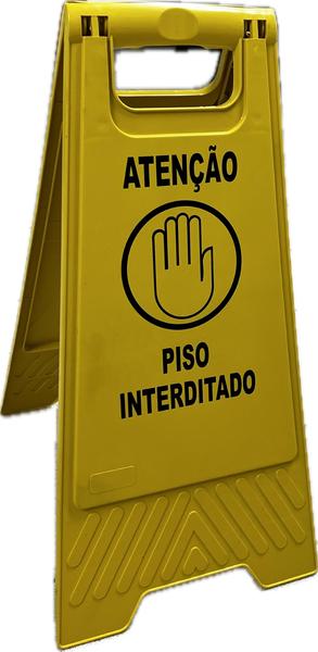 Imagem de Placa de Sinalizadora (Atenção Piso Interditado) Envio imediato.