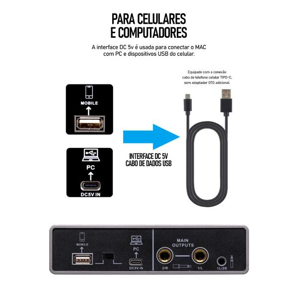 Imagem de Placa De Som Interface de Áudio Profissional Mesa de Som Teyun Q-16 USB Mixer De Áudio Gravação