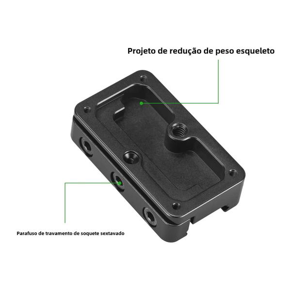 Imagem de Placa de Trilho Antiderrapante Picatinny Arca-Swiss - Adaptador de Cauda de Tripé em Alumínio CNC