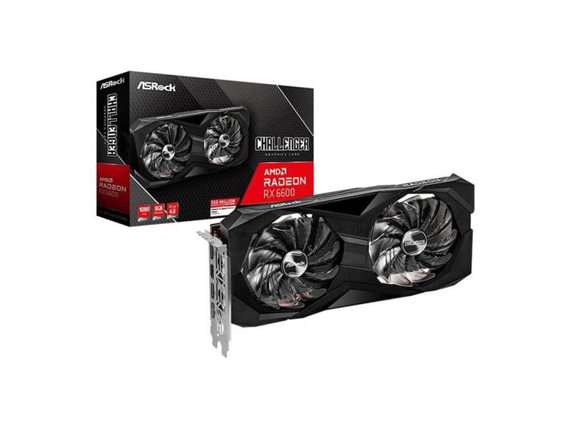 Imagem de Placa de Video ASROCK Radeon RX 6600 Challenger D 8GB GDDR6 128 BITS - 90-GA2RZZ-00UANF