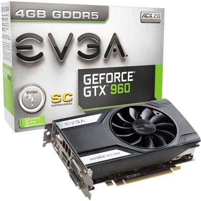 Imagem de Placa de Vídeo EVGA GTX960 SC 4GB DDR5 128 bits PCI-E 3.0 - 04G-P4-1962-KR