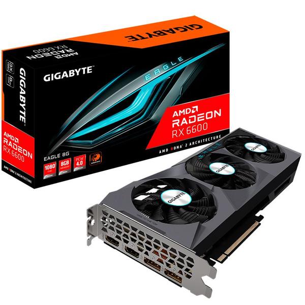 Imagem de Placa de Video Gigabyte Radeon RX 6600 Eagle, 8GB, GDDR6, 128-Bit, GV-R66EAGLE-8GD