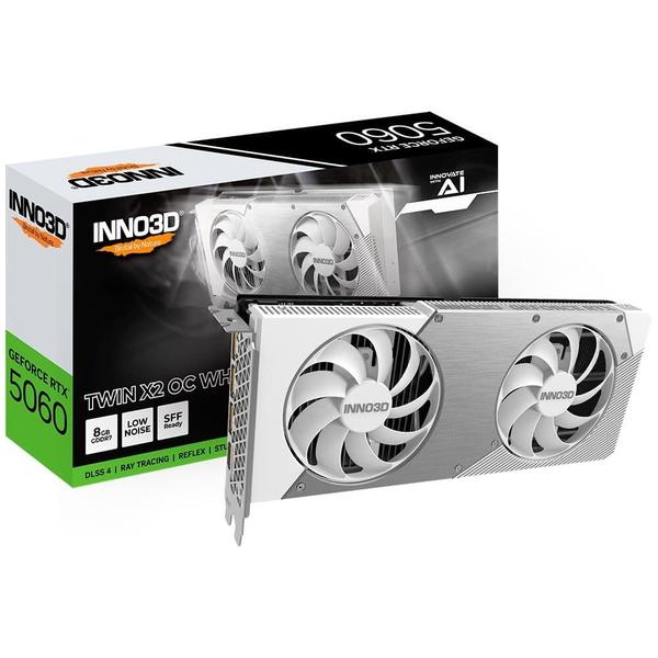Placa de Video Inno3D RTX 5060 Twin X2 OC White NVIDIA Geforce, 8GB GDDR7, 2527MHz, 128bit...