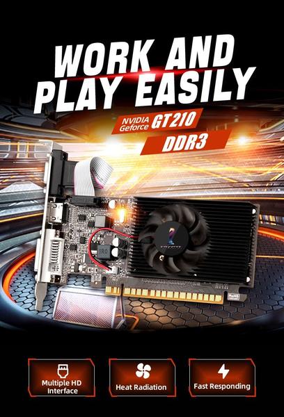 Imagem de Placa De Vídeo Kingster Gt210 1g Pcie X16 2.0 Nvidia Geforce