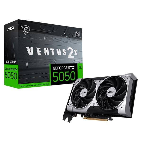Placa de Vídeo MSI GeForce RTX 5050 8G VENTUS 2X OC NVIDIA GeForce, 8GB GDDR6, 128 bits, 2...