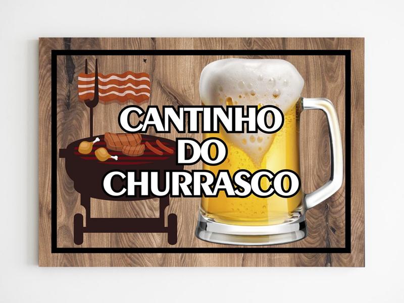 Imagem de Placa decorativa cantinho do churrasqueiro churrasco mdf a4