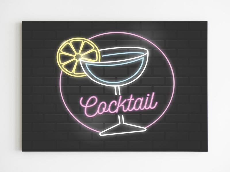 Imagem de Placa decorativa cocktail coquetel neon drink bebida