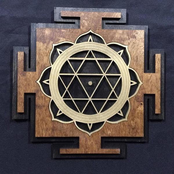 Imagem de Placa Durga Yantra, Sri Yantra, Relevo 3d Multicamadas 44cm