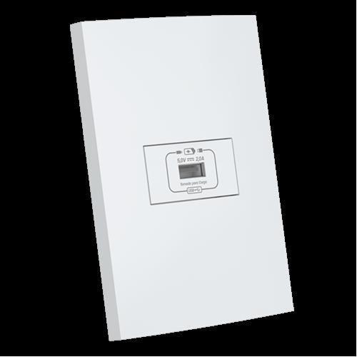 Placa Enerbras Dubai 4x2 + Suporte 3 Módulos + USB - Enerbras Dubai Branco Imagem de Placa Enerbras Dubai 4x2 + Suporte 3 Módulos + USB