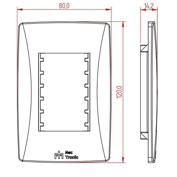 Placa Espelho 4X2 Para 3 Módulos Com Suporte Petra - Unidade - Mec- Tronic Imagem de Placa Espelho 4X2 Para 3 Módulos Com Suporte Petra - Unidade