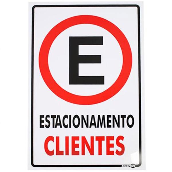 Imagem de Placa Estacionamento Clientes 20 x 30 Cm PS02 Encartale