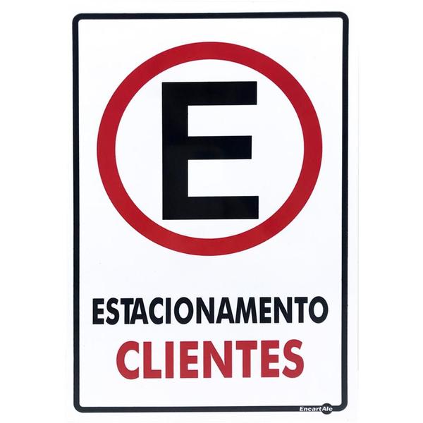 Imagem de Placa Estacionamento Clientes 20 x 30 Cm PS02 Encartale