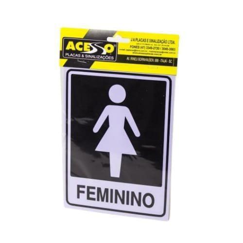 Imagem de Placa Etiqueta Sinalização Autoadesiva Feminino 15X20Cm