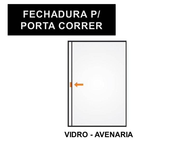 Imagem de Placa Fechadura Arouca Blindex Porta De Vidro Correr Branca