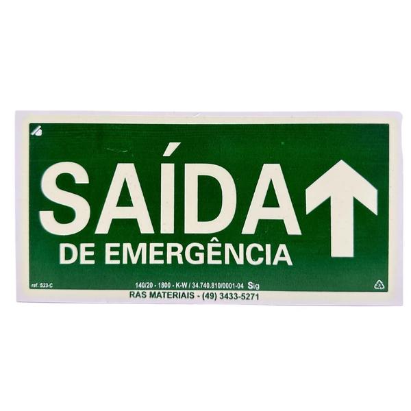 Imagem de Placa Fotoluminescente de Orientação Indicativa Saída Emer.