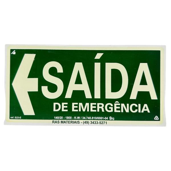 Imagem de Placa Fotoluminescente de Orientação Indicativa Saída Emer.