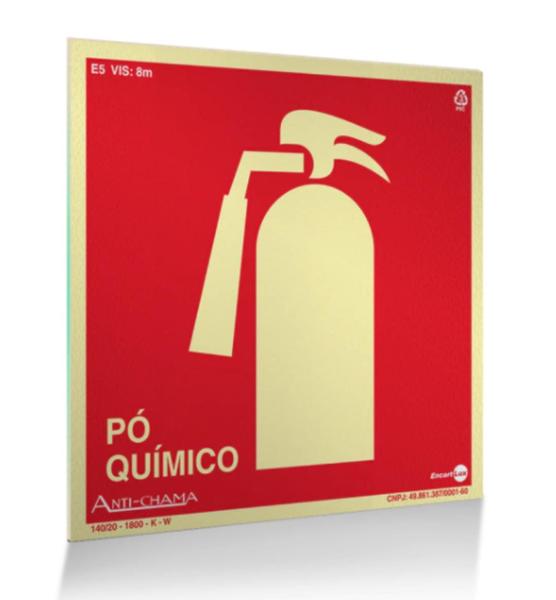 Imagem de Placa Fotoluminescente - Extintor Pó Químico (PQS)