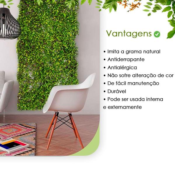 Placa Grama Artificial Muro Inglês Jardim Vertical 90x40cm Imagem de Placa Grama Artificial Muro Inglês Jardim Vertical 90x40cm
