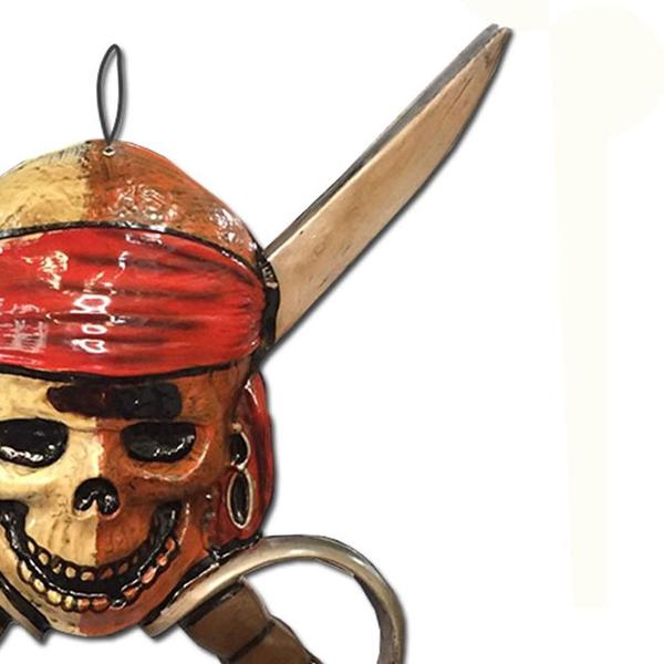 Imagem de Placa Halloween Caveira Pirata 55Cm Halloween