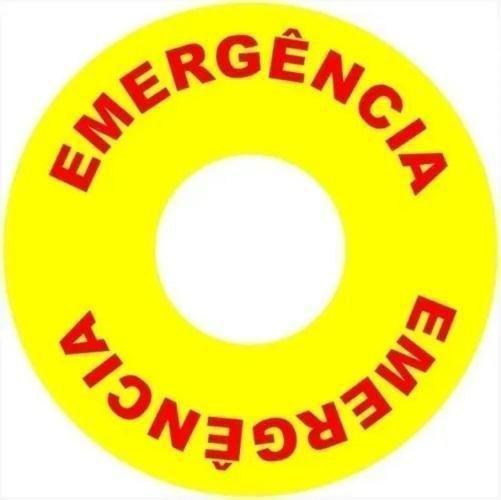 Imagem de Placa Identific Emergencia Para Botao 22M Amarelo Metaltex