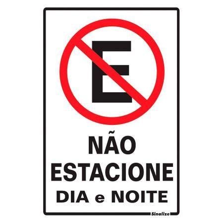 Imagem de Placa indicativa não estacione dia e noite 20x30cm sinalize