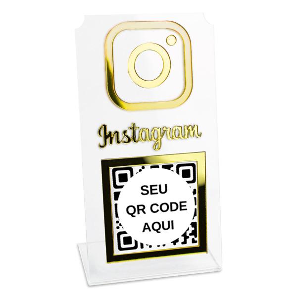 Imagem de Placa Instagram QR Code Display Acrílico Balcão Transparente