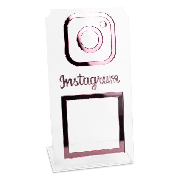 Imagem de Placa Instagram QR Code Display Acrílico Balcão Transparente