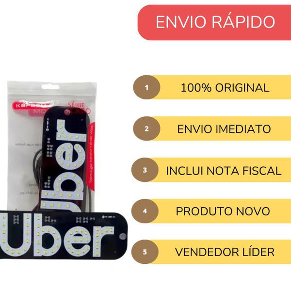 Imagem de Placa Led Uber Aplicativo Letreiro Painel Carro Motorista