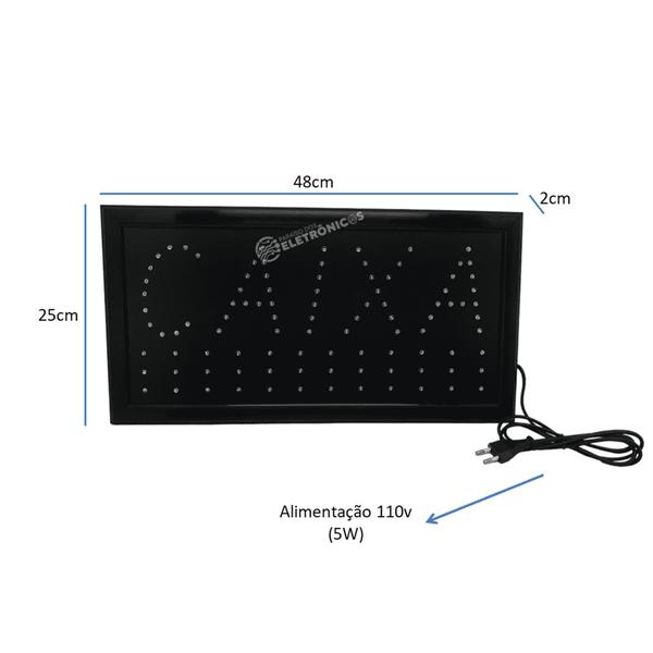 Imagem de Placa Letreiro Painel Luminoso Fluorescente Led Bar Tomada Possui Corrente 110v LE2003