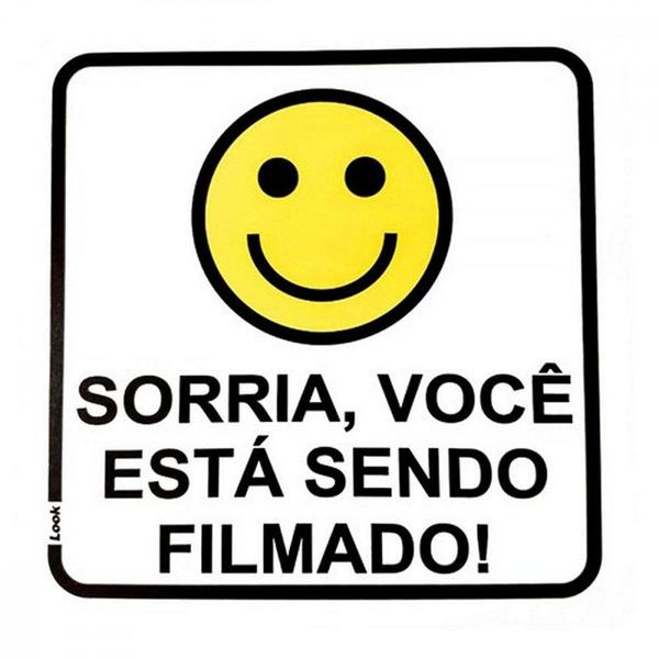 Imagem de Placa Look 15X15Cm (Sorria Voce Esta Sendo Filmado) - Kit C/5 Peca