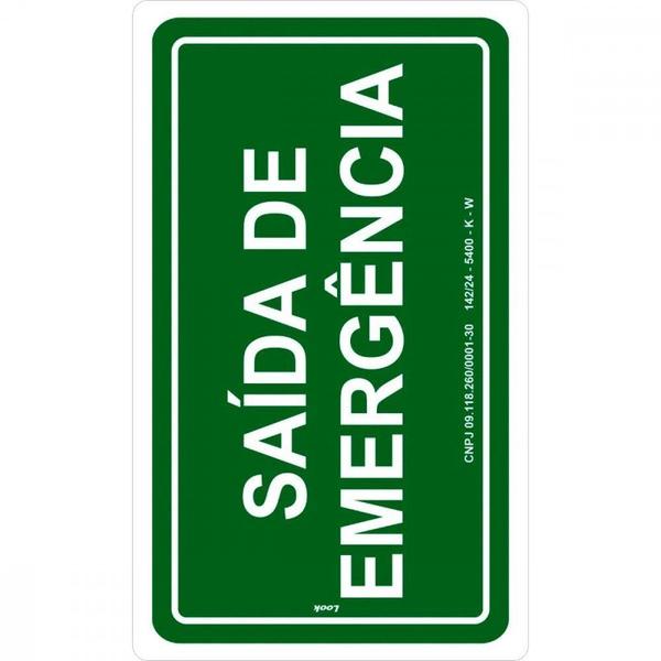 Imagem de Placa Look 15X25Cm (Saida De Emergencia) - Kit C/5 Peças